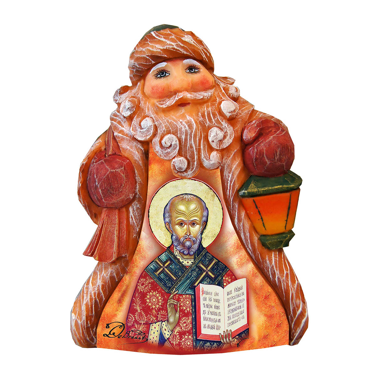 Tiny Tale Santa Saint Nick Handcrafted Christmas Figurine - G. DeBrekht - Christmas Santa Snowman Decor - 561615