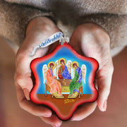Trinity Nativity Snowflake Glass Ornament by G. DeBrekht - Nativity Holiday Decor - 754-034
