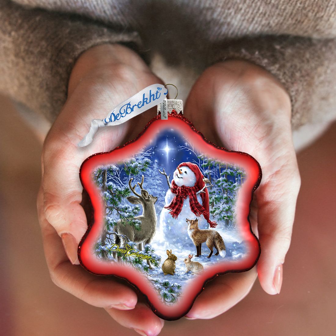 Heaven Snowman Glass Ornament