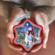 Heaven Snowman Glass Ornament