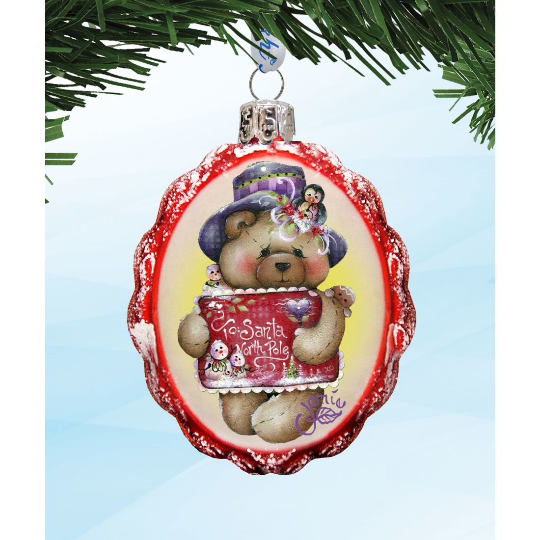 Holiday Kiss Mercury Glass Ornaments by Jamie Mills-Price - Christmas Decor - 770139S3-MP