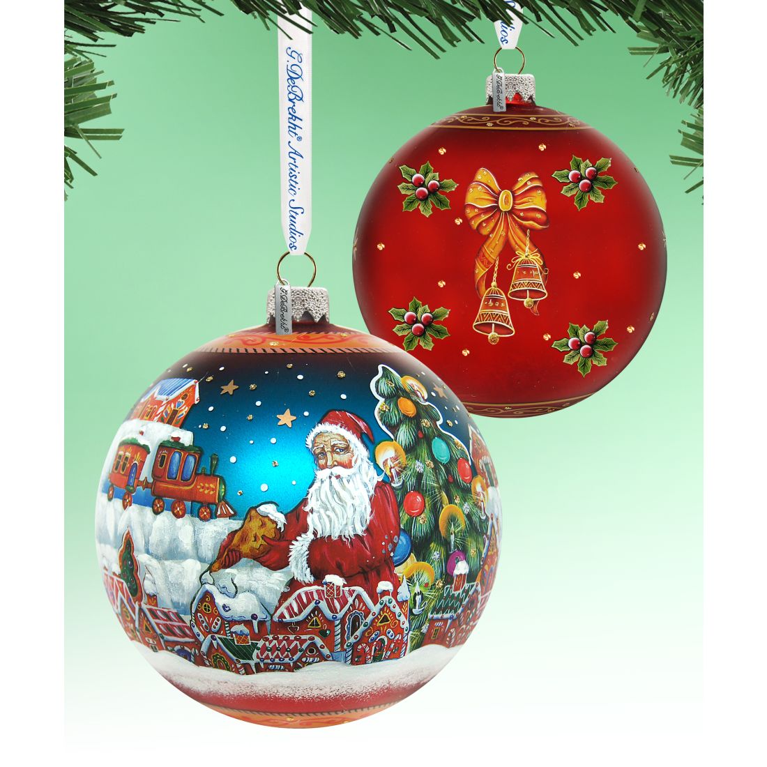 Gingerbread House Glass Ornament Limited Edition by G. DeBrekht - Christmas Santa Snowman Decor - 73858