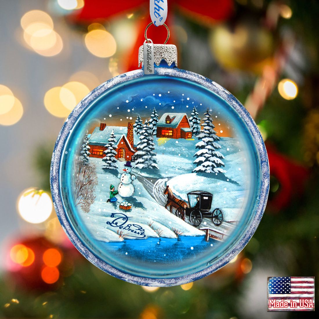 Winter Village Glass Ornament Set of 3 by G. DeBrekht - Christmas Decor - 73747-S3
