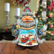 Up-Up and Away Santa Handcrafted Christmas Figurine