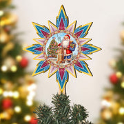 American-inspired Santa Tree Topper Wooden Decor by G. Debrekht  - Santa Snowman Decor - 89523