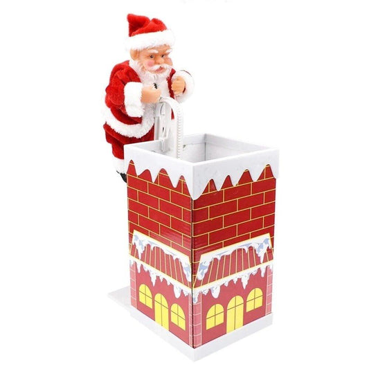 Christmas Electric Climbing Santa Claus Chimney Sing Christmas Songs - Christmas Trees USA