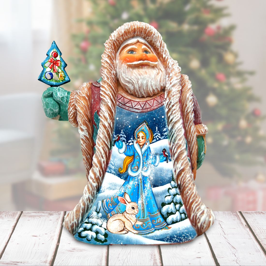 Snow Maiden Regal Santa Handcrafted Christmas Figurine