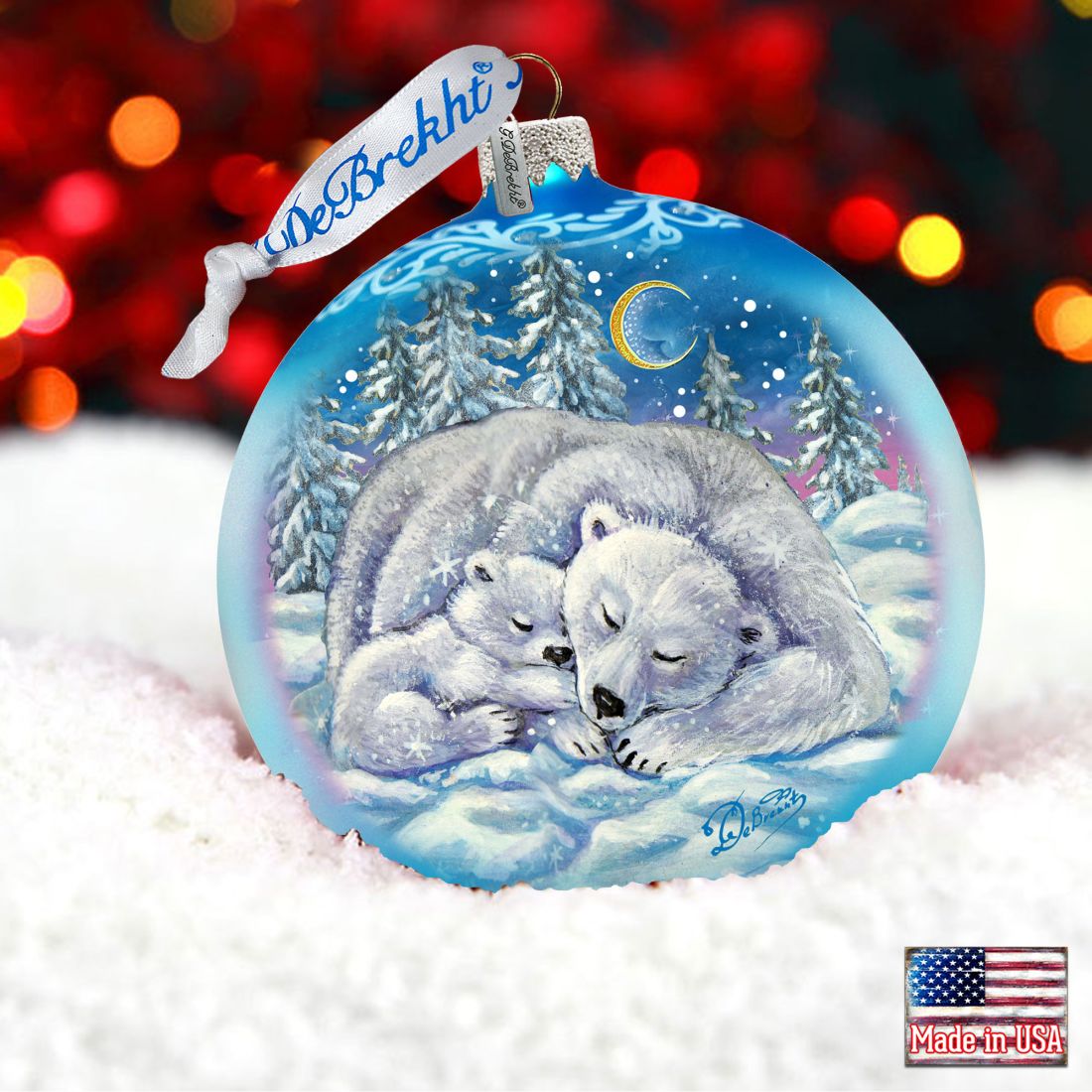 A Comforting Winters Night Limited Edition Glass Ornament by G. Debrekht - Christmas Decor - 73912