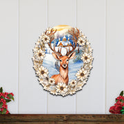 Majestic Forest Deer Holiday Door Decor