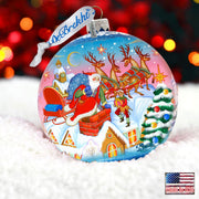 Special Delivery Ball Glass Ornament Limited Edition by G. DeBrekht - Christmas Santa Snowman Decor - 73845