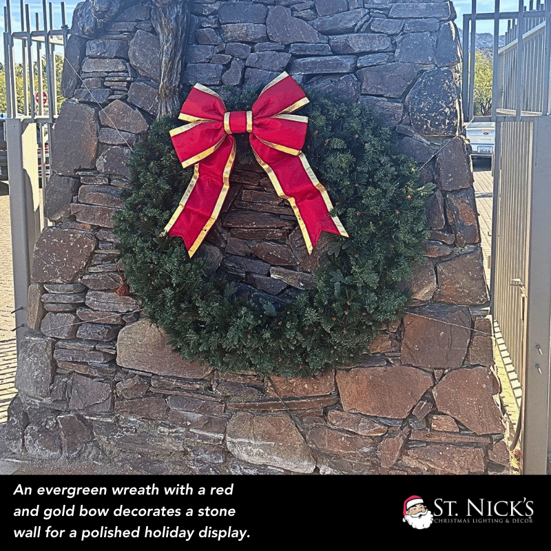 Undecorated Christmas Wreath with Warm White Lights