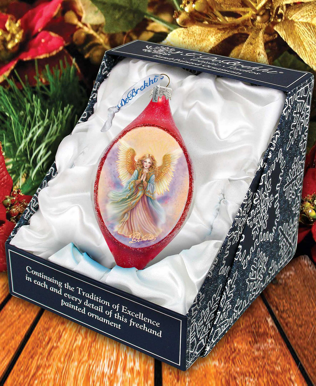 Angel Drop Glass Ornament by G. Debrekht - Nativity Holiday Decor - 757-051