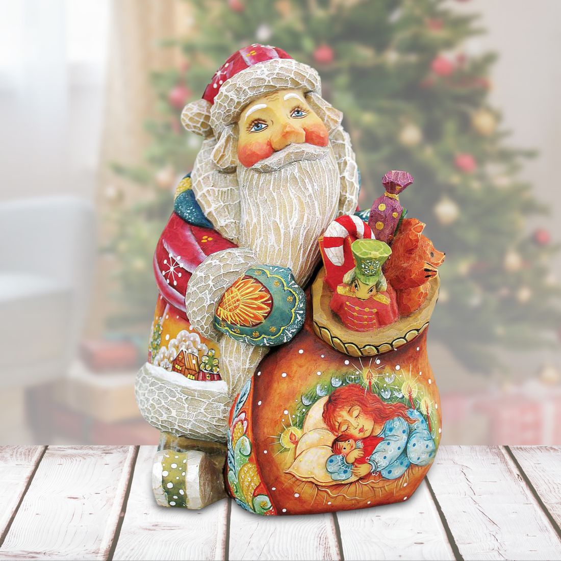 Christmas Night Surprise Box Santa Handcrafted Christmas Figurine