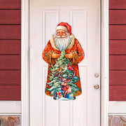Santa with Forest Friends Holiday Door Decor