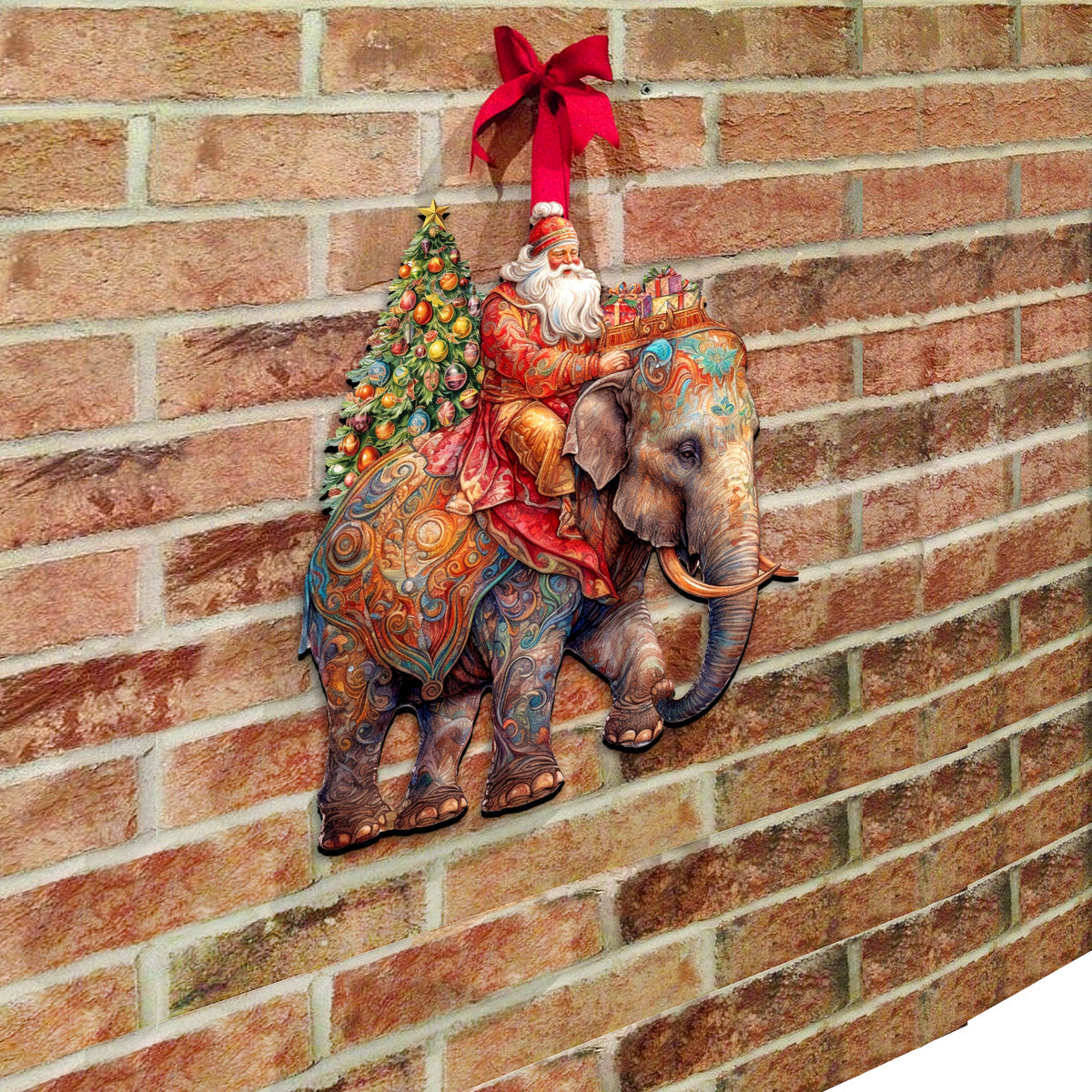 Santa on Elephant Holiday Door Decor  by G. Debrekht - Christmas Decor - 8611043-2H