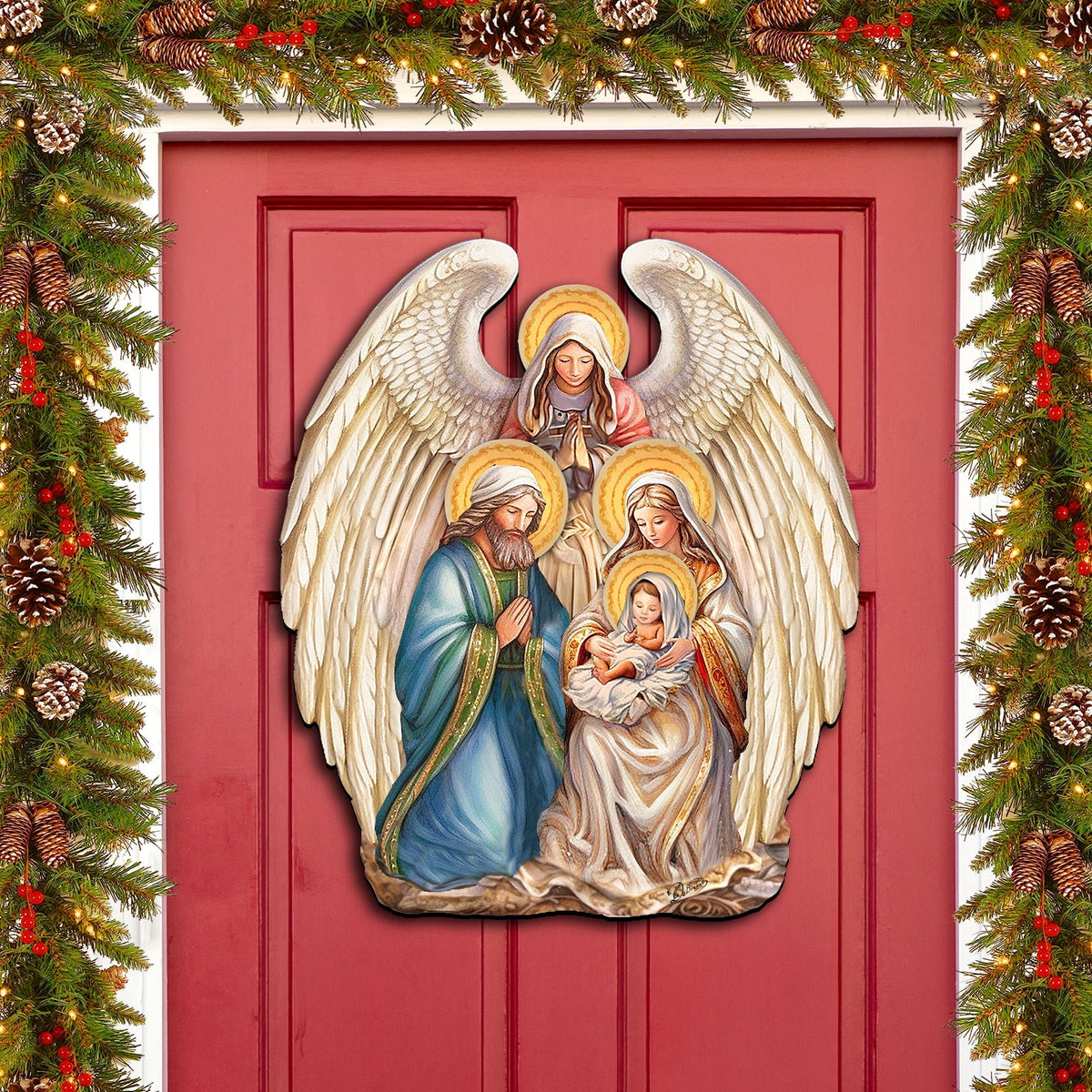 Nativity with Angel Holiday Door Decor