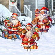 Heartwarming Gifts for All Outdoor Garden Decor Set of 3 by G. Debrekht - Christmas Santa Snowman Decor - 8120130MS3