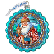 Forest Christmas Wreath Glass Ornament by G. Debrekht - Christmas Holiday Decor - 759-063
