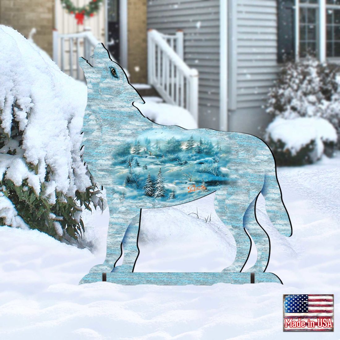 Winter Wolves Wildlife Outdoor Decor by G. DeBrekht - Wildlife Holiday Decor - 8198227F