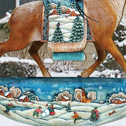 Reindeer Santa Christmas Outdoor Scene by G. DeBrekht - Christmas Santa Snowman Decor - 8151123F