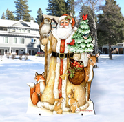 Grizzly Bear Santa Holiday Outdoor Scene by G. DeBrekht - Christmas Decor - 8151128F