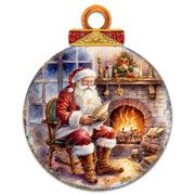 Santa at the Fireplace Holiday Door Decor by G. Debrekht - Christmas Santa Snowman Decor - 8611089H