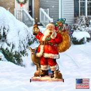 Woodland Santa Christmas Outdoor Decor by D. Gelsinger - Christmas Santa Snowman Decor - 8461028F-1105