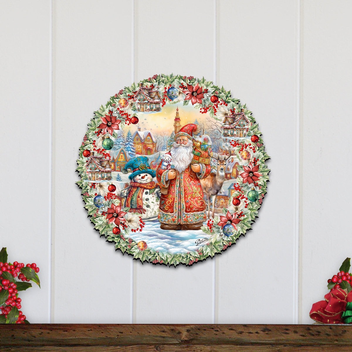 Merry Christmas Wreath Holiday Door Decor