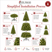 7.5 FT Green PVC Artificial Christmas Tree