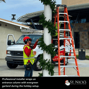 Green Garland with Warm White Lights |  99'X 8"