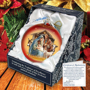 Born Under Bright Star Nativity Large Glass Ornament