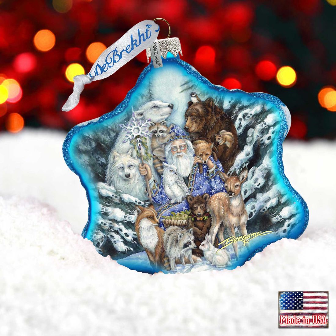 Gather in Peace Father Winter Glass Ornament