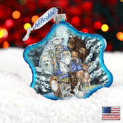 Gather in Peace Father Winter Glass Ornament