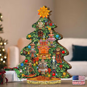 Nutcracker Decorated Centerpiece Wooden Tree Figurine by G. DeBrekht - Christmas Decor - 89302