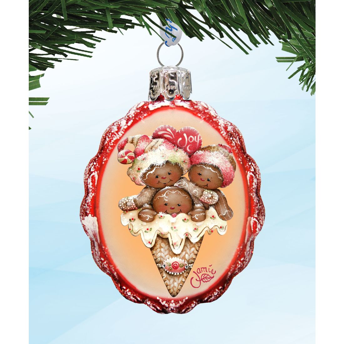 Holiday Kiss Mercury Glass Ornaments by Jamie Mills-Price - Christmas Decor - 770139S3-MP