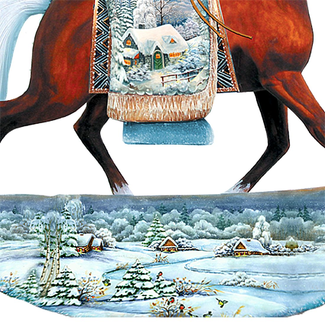Horsey Santa Christmas Outdoor Yard Sign by G. DeBrekht - Christmas Santa Snowman Decor - 8151121F