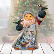 Winter Fawn Tiny Tale Santa Christmas Figurine by G. DeBrekht - Christmas Santa Snowman Decor - 561624