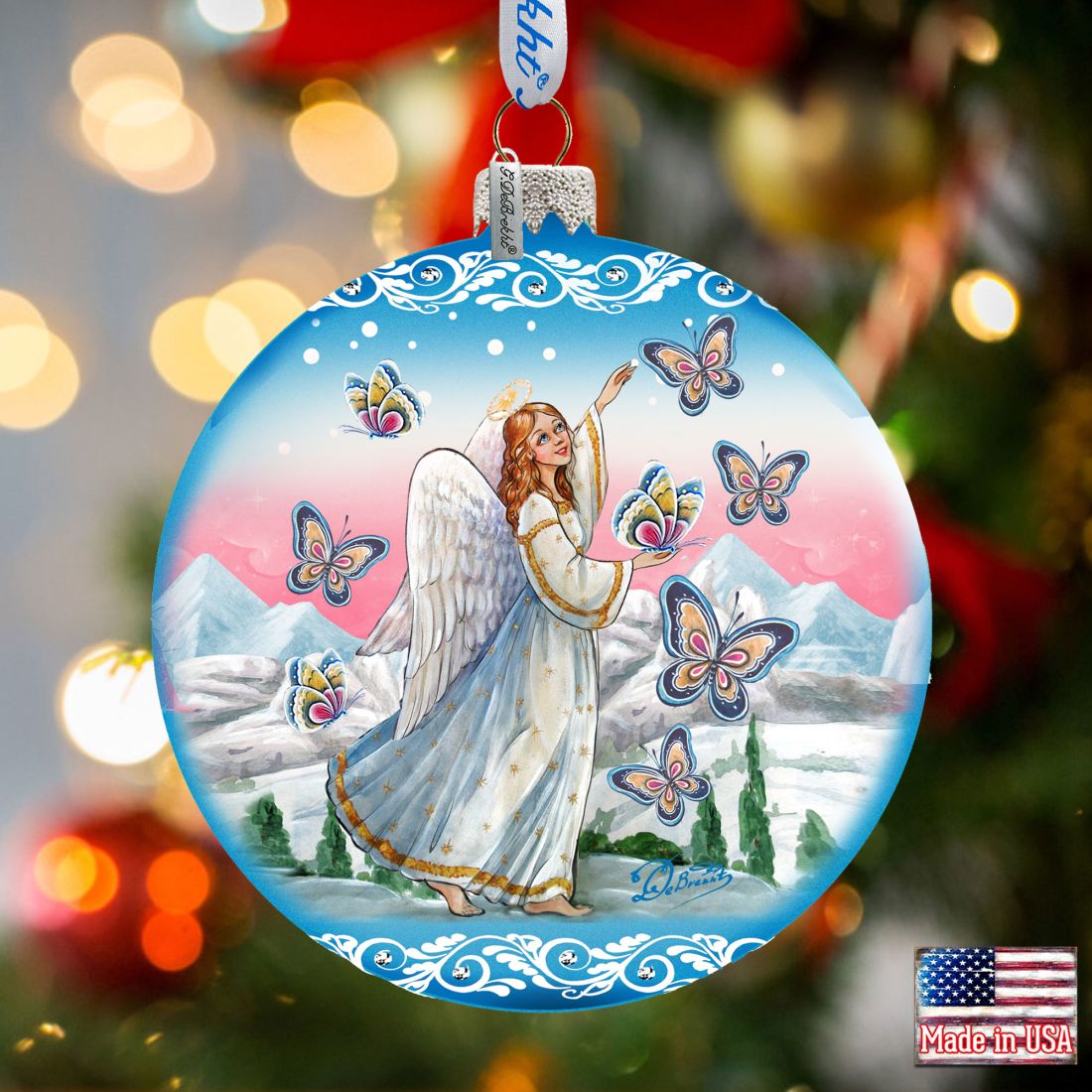 Serenity Angel Glass Ornament Limited Edition by G. DeBrekht - Christmas Decor - 73885