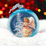 Angels Christmas Wish Lg Glass Ornament by D.Gelsinger - Christmas Holiday Decor - 73961