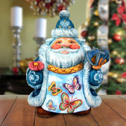 Santa with Butterflies Handcrafted Christmas Figurine - G. DeBrekht - Christmas Santa Snowman Decor - 533411