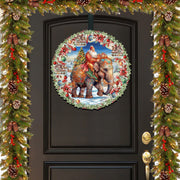 Santa on Elephant Holiday Door Decor  by G. Debrekht - Christmas Decor - 8611043H
