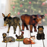 Nativity Animals Handcrafted Christmas Figurine Set of 6