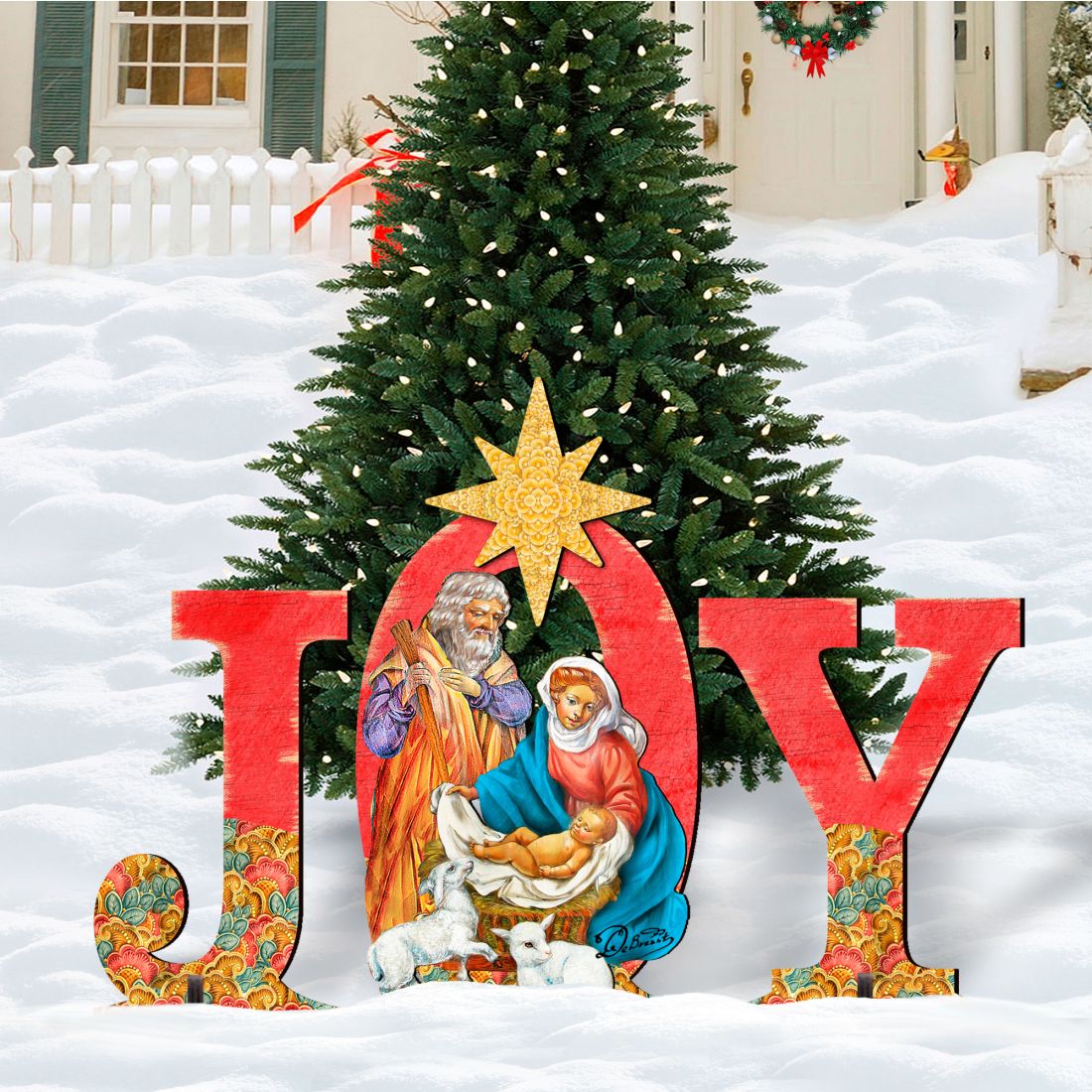 Joy Regal Outdoor Nativity Set by G. DeBrekht - Nativity Holiday Decor - 8121456F-S3M