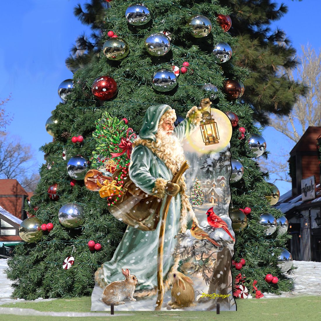 Saint Nicholas Christmas Outdoor Decor by D. Gelsinger - Christmas Santa Snowman Decor - 8461067F-DG