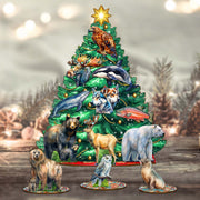 Wildlife of Alaska Advent Calendar Christmas Tree Eco Wood Set by G.DeBrekht Christmas Decor - 8091523