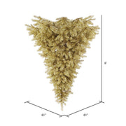 Champagne Upside Down Half Tree For Christmas - Christmas Trees USA
