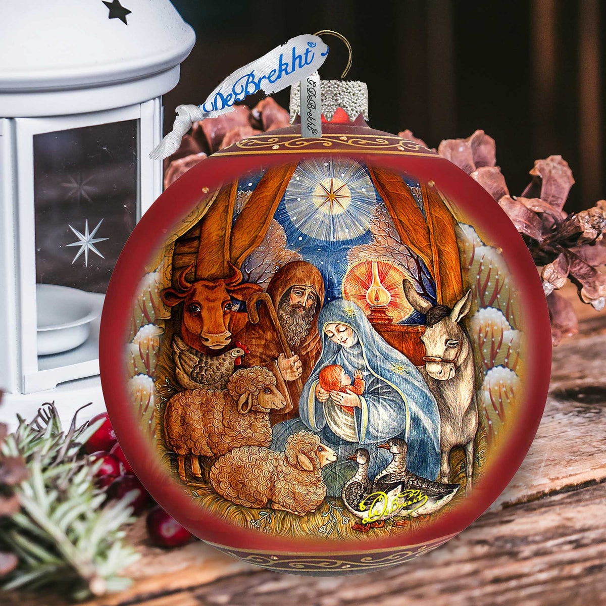 The Birth of the Bright Star Glass Ornament Limited Edition by G. DeBrekht - Nativity Holiday Decor - 73917
