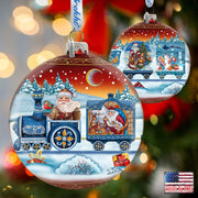 Express Train Ball Red Glass Ornament Limited Edition