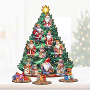 Santa Claus Christmas Tree Eco Wood Set by G.DeBrekht Christmas Decor - 8091516