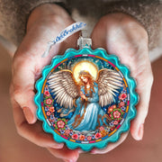 Angel of Healing Wreath Glass Ornament